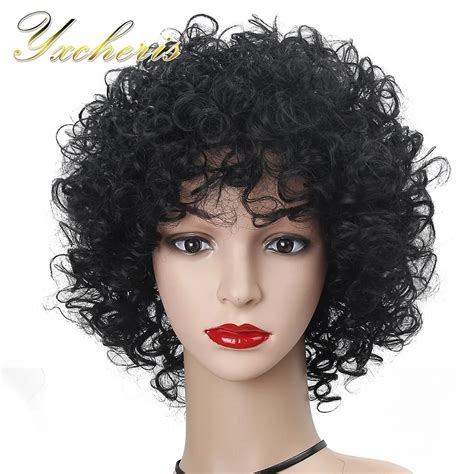 Yxcherishair Short Synthetic Small Curly Wigs Heat Resistant Natural