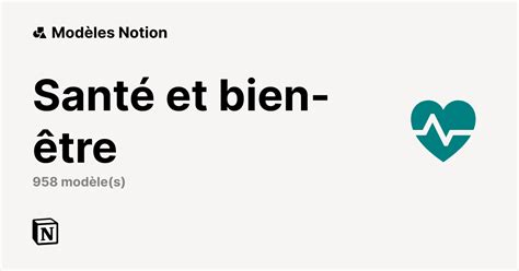 Meilleurs modèles Santé et bien être de Notion Marketplace Notion