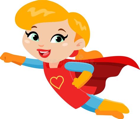 Super Hero Mom Cartoon Character Flying Stock Vector Illustration Of