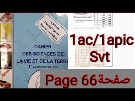 Page 66 cahier des sciences Azzedine Alami 1ac svt الأولى إعدادي مسار