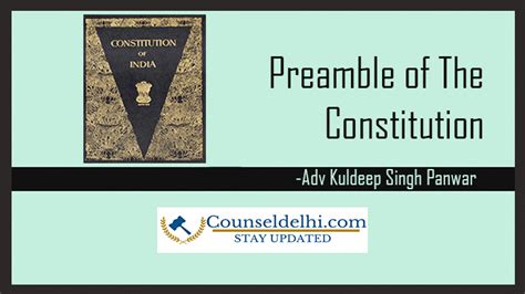 Preamble Of the Constitution | Constitution of India | Counseldelhi.com