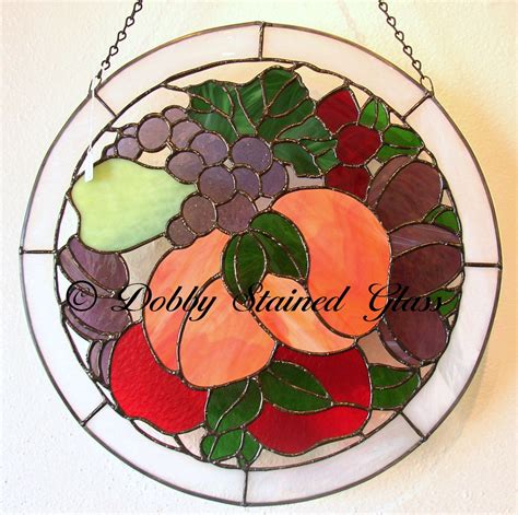 Stained Glass Panel Fruit Glass Panels Peachy Stained Glass