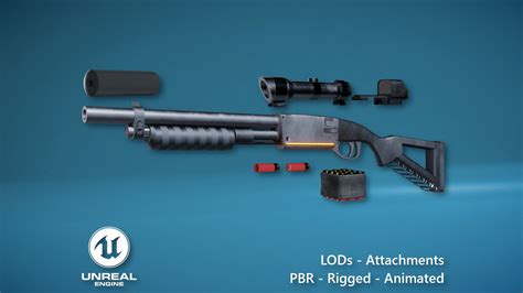 3d Model Futuristic Shotgun Cgtrader