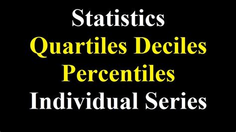 Quartiles Deciles Percentiles Statistical Positional Average