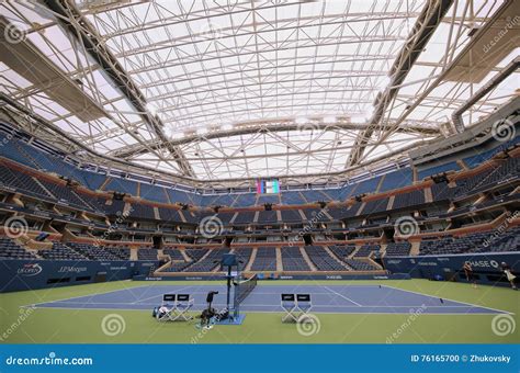 Newly Improved Arthur Ashe Stadium With Finished Retractable Roof At