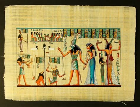 RARE AUTHENTIC HAND Painted Ancient Egyptian Papyrus Queen Nefertari