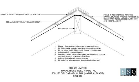 Typical Ridge Tiled Hip Detail Dwg File Cadbull