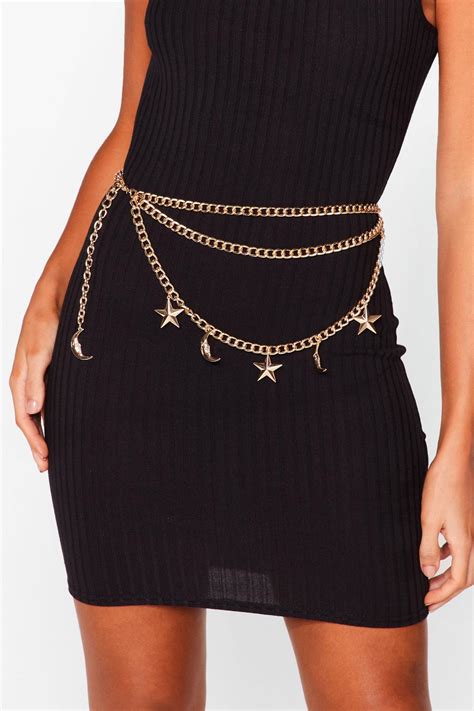 Recycled Metal Moon And Star Chain Belt Nasty Gal