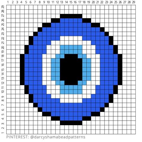 Evil Eye Pattern #29x29 | Spiderman pixel art, Pixel art grid, Pixel ...