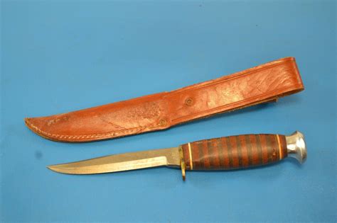 Mavin Edge Brand Solingen German Bowie Knife Hunting With Leather