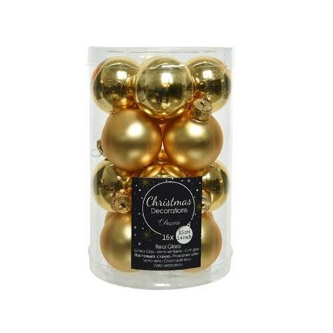 Decoris Glazen Kerstballen Tube 16 Stuks Licht Goud TuinWereld