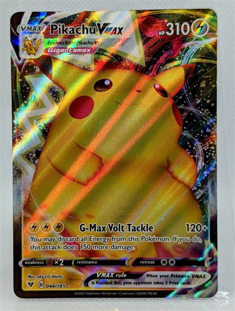 Pikachu VMAX 044 185 Pokemon Card Vivid Voltage Chonkachu Values MAVIN