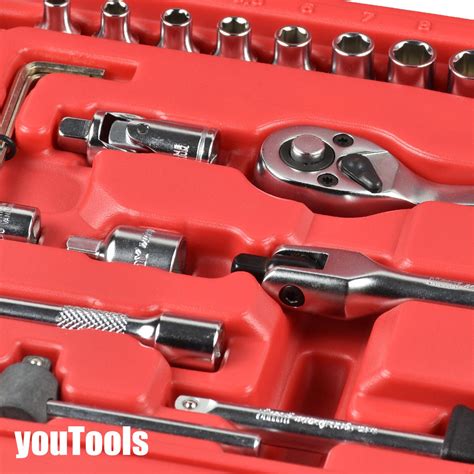 Jimy Ratchet Socket Set Dr Pc Metric Bit Sockets Mechanics Crv