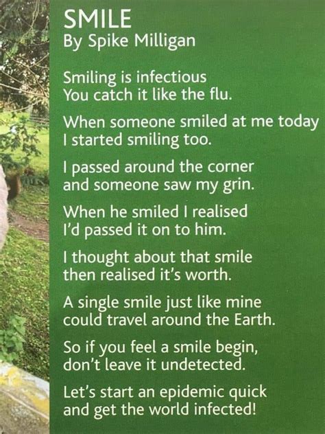 Smiling Is Infectious A Poem By Spike Milligan