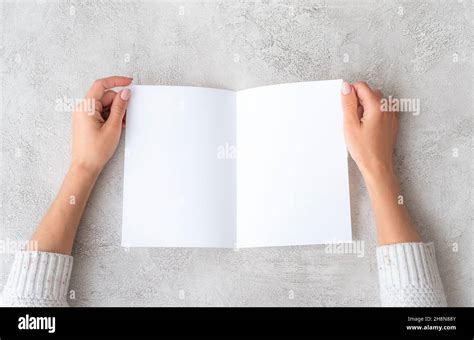 Girl Hands Holding Sheet Of Paper Stock Photo Alamy