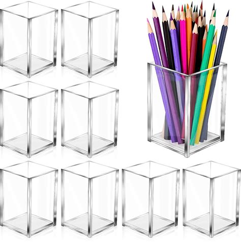 Buy Aforoeoa Pack Clear Acrylic Pen Holder Makeup Brush Holder