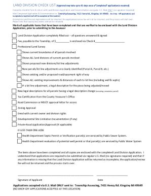 Fillable Online Sample Land Division Application Livable Communities