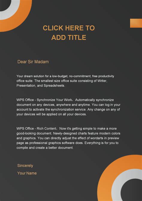 WORD Of Orange Business Letter Docx WPS Free Templates