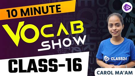 Minute Vocab Show English For All Ssc Exam English By Carol Ma