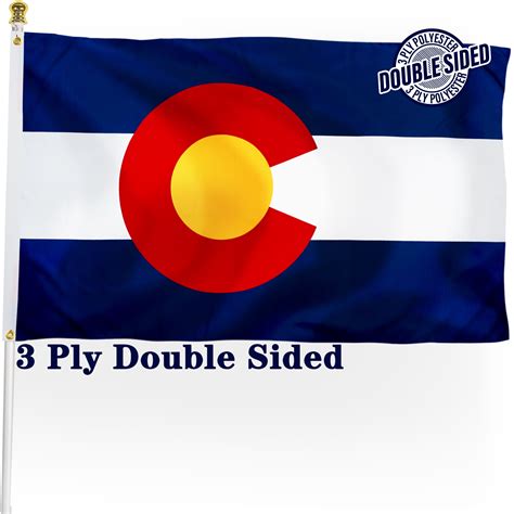 DANF Double Sided Colorado State Flag 3x5 Ft Heavy Duty 3 Ply Durable