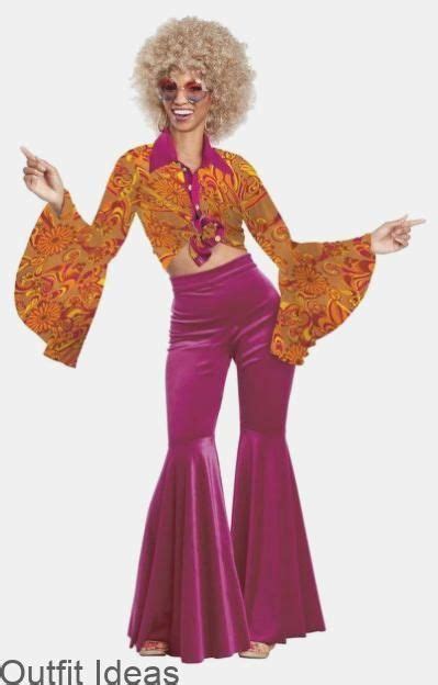 Womens Funky Disco Diva Costume Vestuario De Los 70s Traje De Los