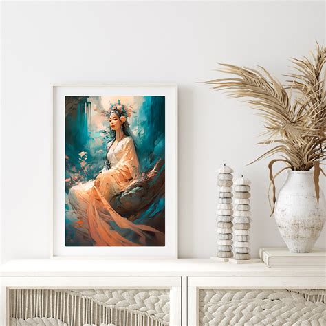 Kwan Yin Art Print T For Her Quan Yin Wall Art Kuan Yin Painting