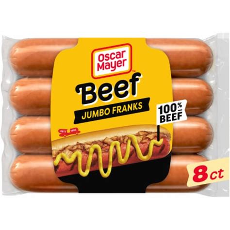 Oscar Mayer Jumbo Uncured Beef Franks Hot Dogs, 8 ct - King Soopers