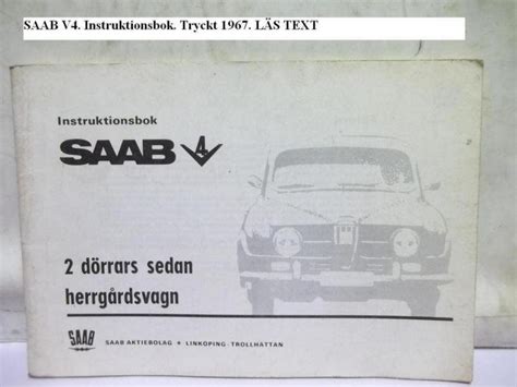 Se Produkter Som Liknar Saab V Instruktionsbok Try P Tradera