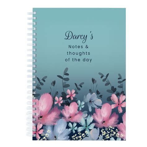 Buy Personalised Notebook Floral Notes And Thoughts Any Name For Gbp