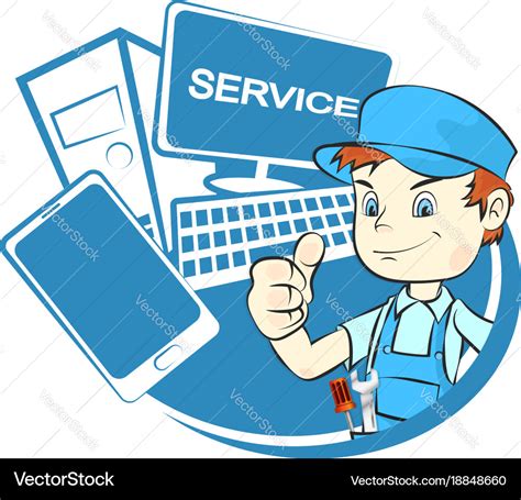 Computer repair master Royalty Free Vector Image