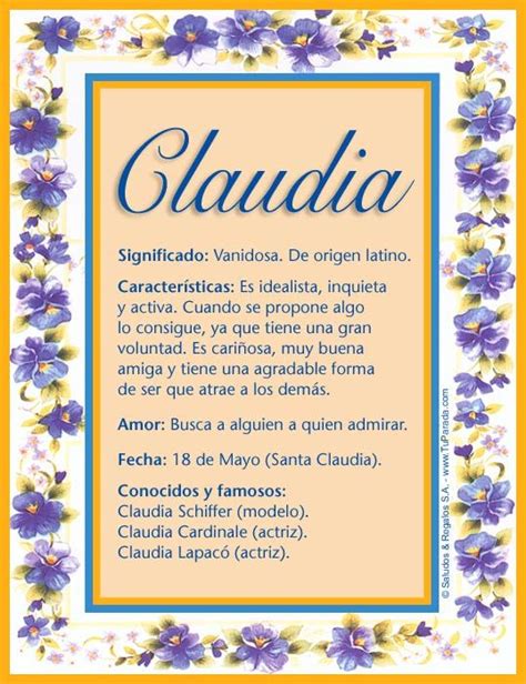 Claudia Significado Del Nombre Claudia Nombres Significados De Los