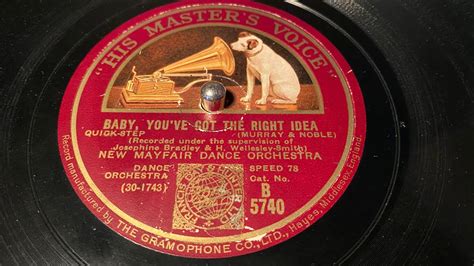 New Mayfair Dance Orchestra Baby Youve Got The Right Idea Rpm