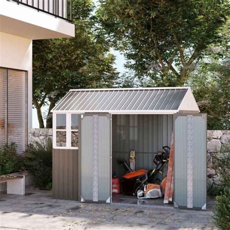 Outsunny 6 X 8ft Garden Storage Shed With Windows 845 331 Trading Depot