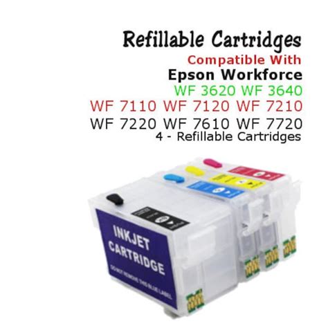 Empty Refillable Cartridges Epson Wf Printer Etsy