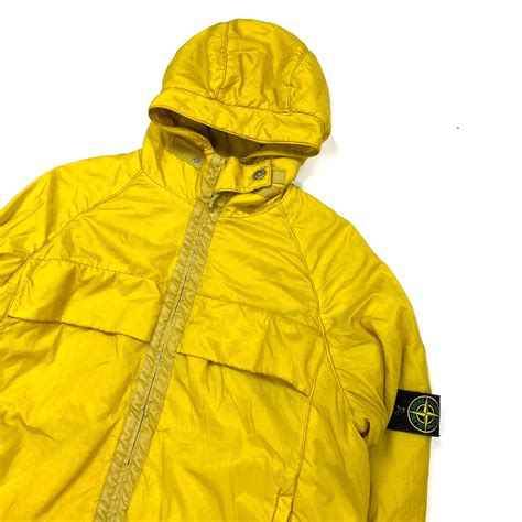 Stone Island Vintage Stone Island Aw2000 Fleece Lined Jacket Yellow