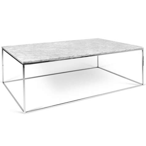 Table Basse Rectangulaire Gleam 120 Plateau En Marbre Blanc Structure