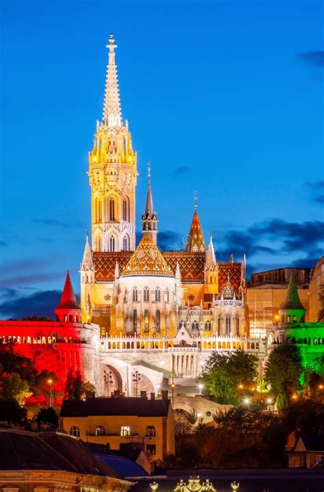 Fisherman S Bastion And Matthias Church At Night Budapest Hungary