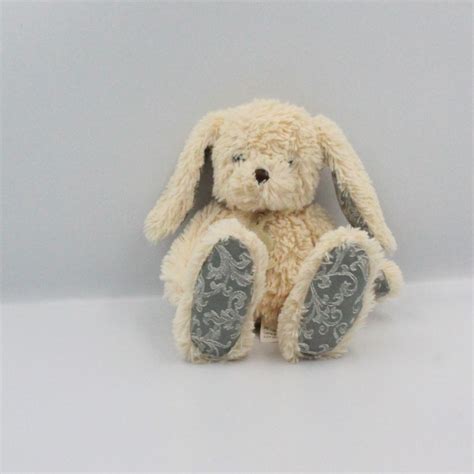 Doudou Peluche Lapin Cru Beige Bleu Baroque Histoire D Ours