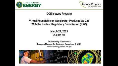 Doe Isotope Program Host Virtual Roundtable With Nrc On Accelerator