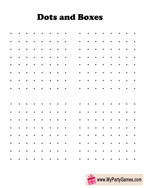 Free Printable Dots and Boxes Game for Kids