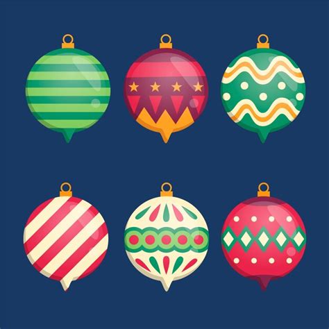 Free Vector Flat Design Christmas Balls Set