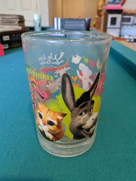 MCDONALD S DREAMWORKS SHREK THE THIRD GLASS Collector S Cup DONKEY Puss