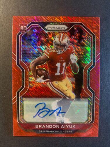 2020 Panini Prizm Football Brandon Aiyuk Red Shimmer Auto Rc 301 35