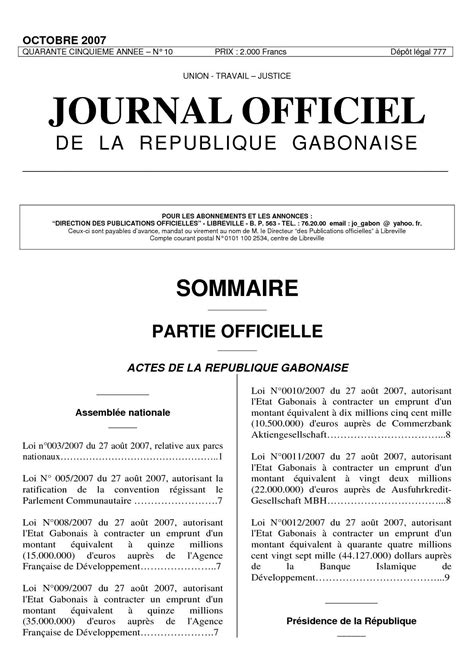 Calaméo Loi 003 2007 relative aux Parcs Nationaux du Gabon Journal