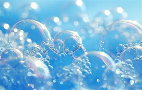 A Background Of Soft Blue Bubbles Premium Ai Generated Image