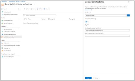 How To Configure Azure Ad Certificate Based Authentication Microsoft