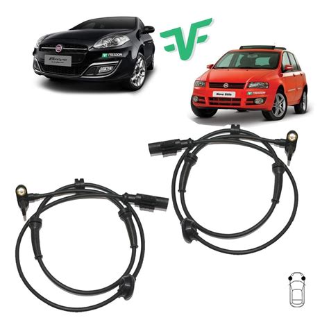 Kit 2 Sensores Freio Abs Dianteiro Fiat Bravo Stilo 03 2016