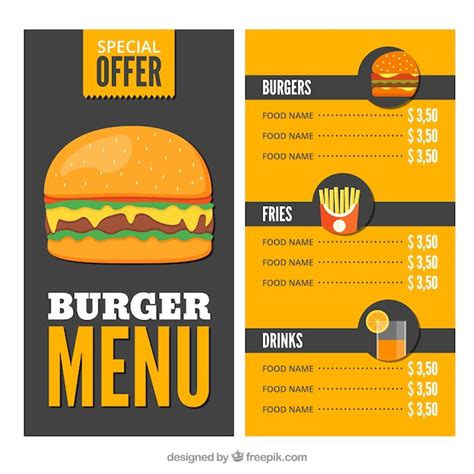 Free Fast Food Menu Template