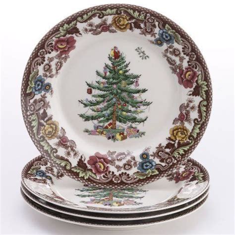 Spode Woodland Grove Christmas Tree Salad Plates Set Of 4 By Spode