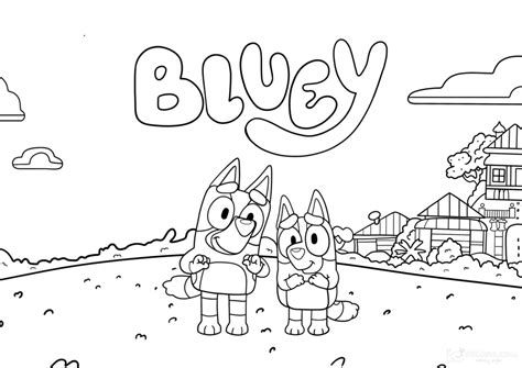 Coloriages à imprimer de Bluey et Bingo